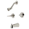 Kingston Brass Two-Handle Tub and Shower Faucet, Polished Nickel KB246PN